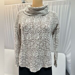 Cowl Neck Patterned Sweater